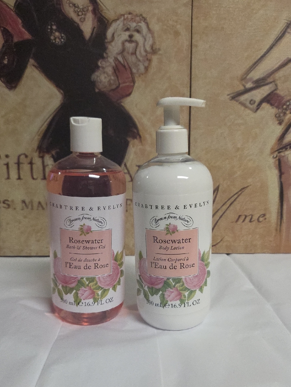 Crabtree & Evelyn Rosewater Bath & Body Duo - Pink and White